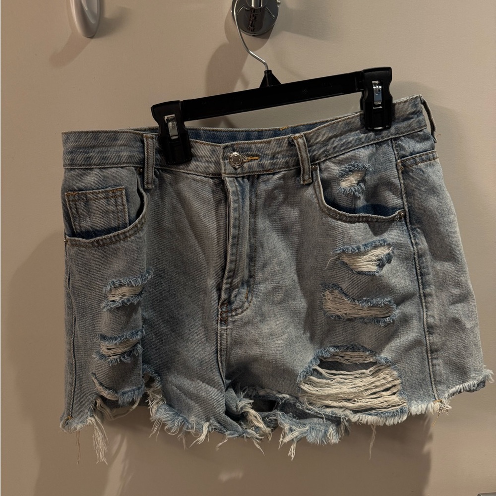 Distressed Denim Shorts
